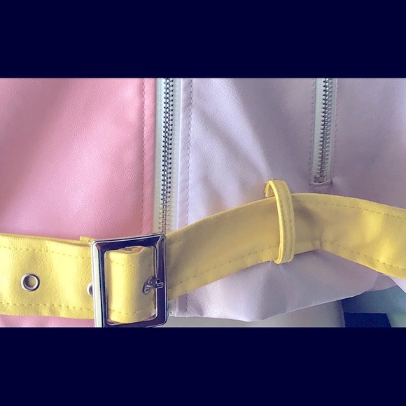 Pink and Blue Varsity Jacket with Retro Style - Picture 10 of 10